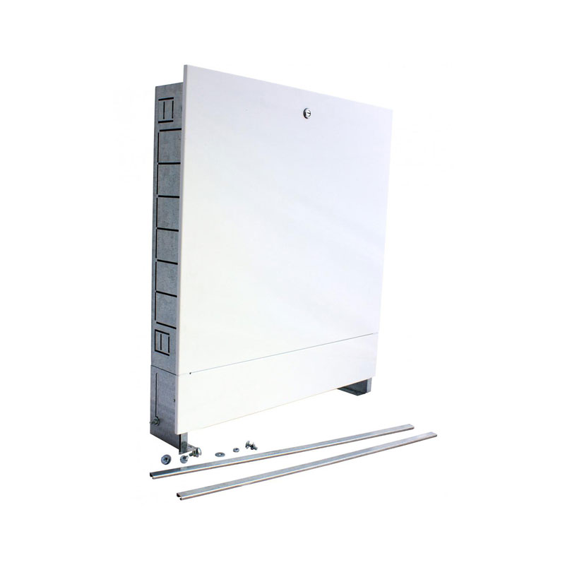 Шкаф коллекторный встраиваемый сталь ШРВ-4 850х120-180х648-711мм RAL 9016 (Белый) Wester 0-32-1130 040-0012