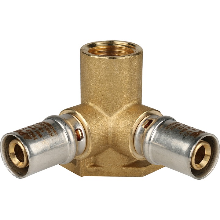 STOUT Тройник настенный с креплением 1/2"х16 для металлопластиковых труб прессовой SPM-0001-101620