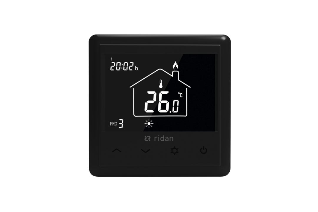 Ридан 088U0628R — Электронный комнатный термостат WT-RB с подключением 230V, черный