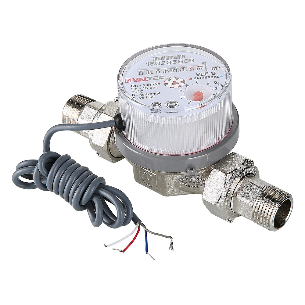 Водосчетчик универсальный с импульсным выходом (новый) VALTEC VLF-15U-I