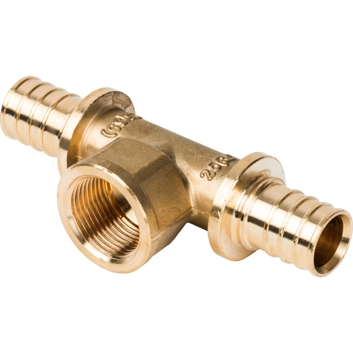 STOUT Тройник-переходник с внутренней резьбой 25xR 3/4" для труб из сшитого полиэтилена аксиальный SFA-0001-003234