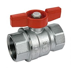 Кран шаровой латунь хром R851 Ду 32 Ру28 ВР полнопроходной бабочка Giacomini R851X026 Ду 32 мм