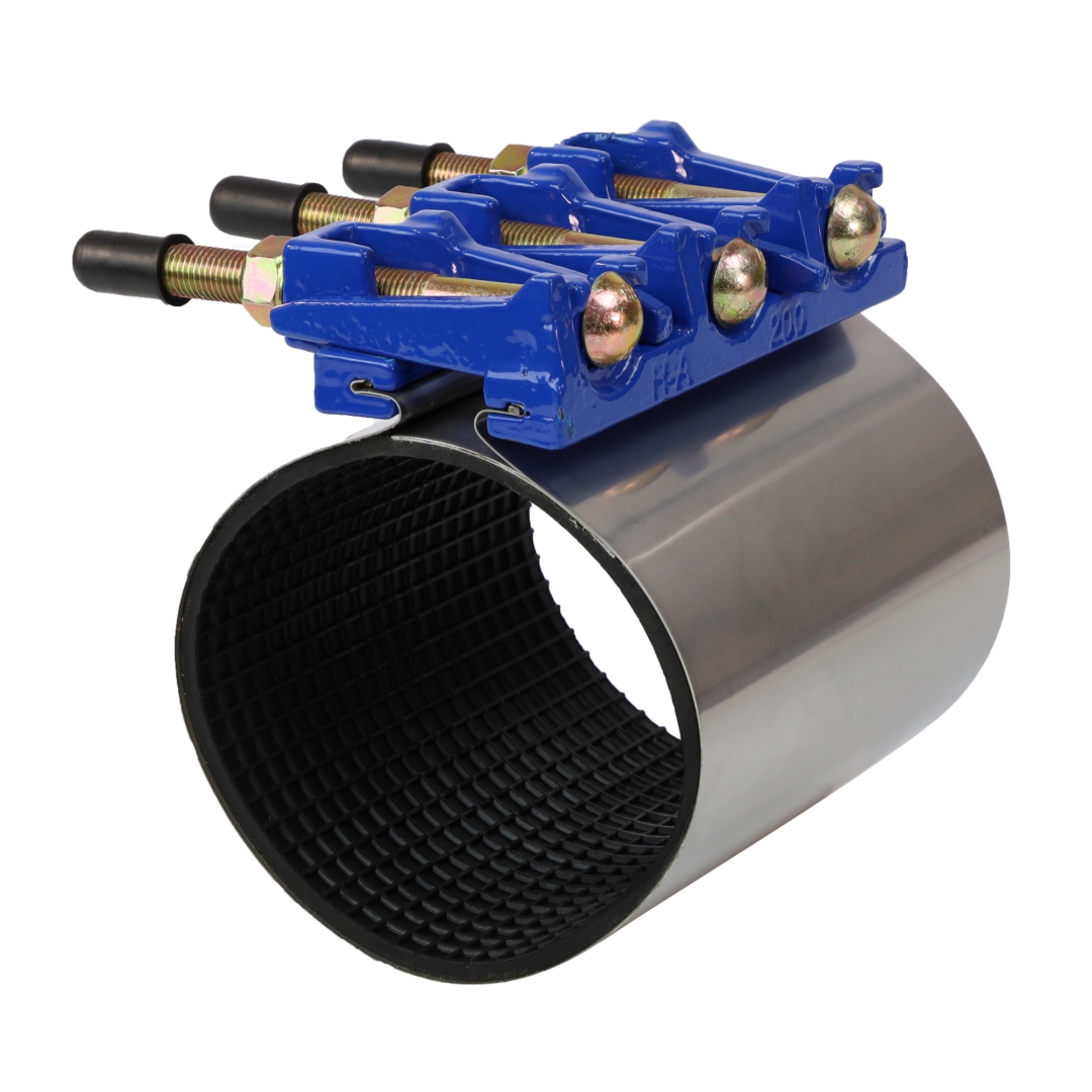 Хомут ремонтный с чугун замком сталь нерж Ду 125 Дн 130-145 L=200мм Benarmo 8 013-2859 Ду 125 мм