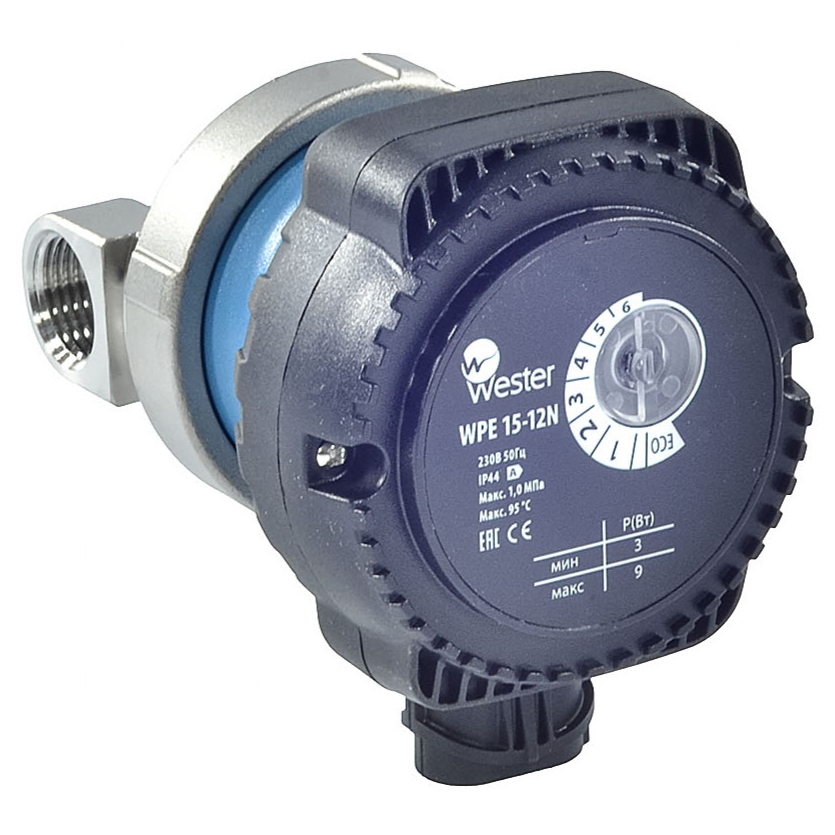 Насос циркуляционный с мокрым ротором для ГВС WPE 15-12N PN10 230B/50Гц Wester 0-18-0098 015-3274