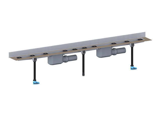 Угловой душевой лоток (пристенная установка) HL50W.0/90.2 Ду 2 x DN50 мм