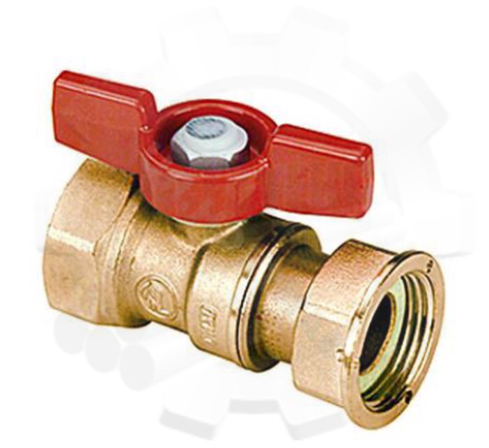 Кран шаровой латунь R251P Ду 15х20 Ру42 ВР полнопроходной бабочка с накидной гайкой для счетчиков Giacomini R251PY003 Ду 15х20 мм