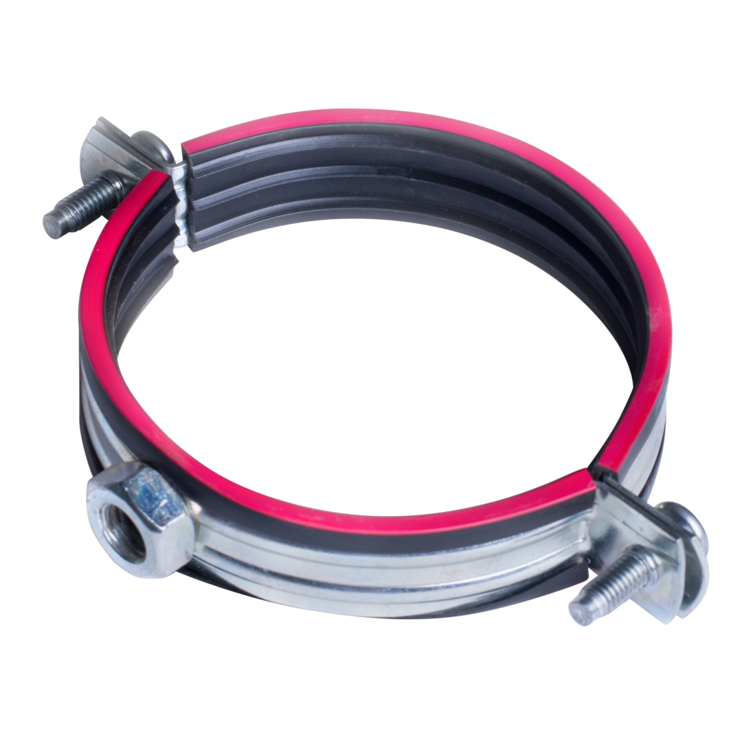 Хомут крепежный сталь оц с резиновой прокладкой Дн 48-53 (1 1/2") М8 б/к 013-3006