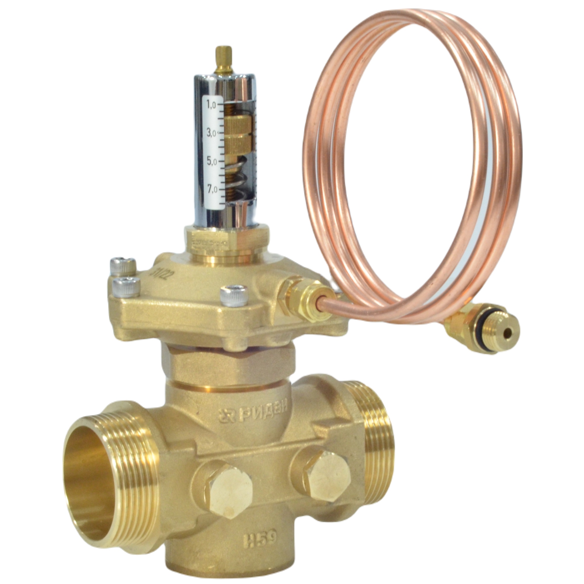 Клапан балансировочный автомат латунь APT-R Ду 15 Ру16 Тмакс=120 оС НР Kvs=1.9м3/ч без ниппелей Ридан 003Z5701R Ду 15 мм