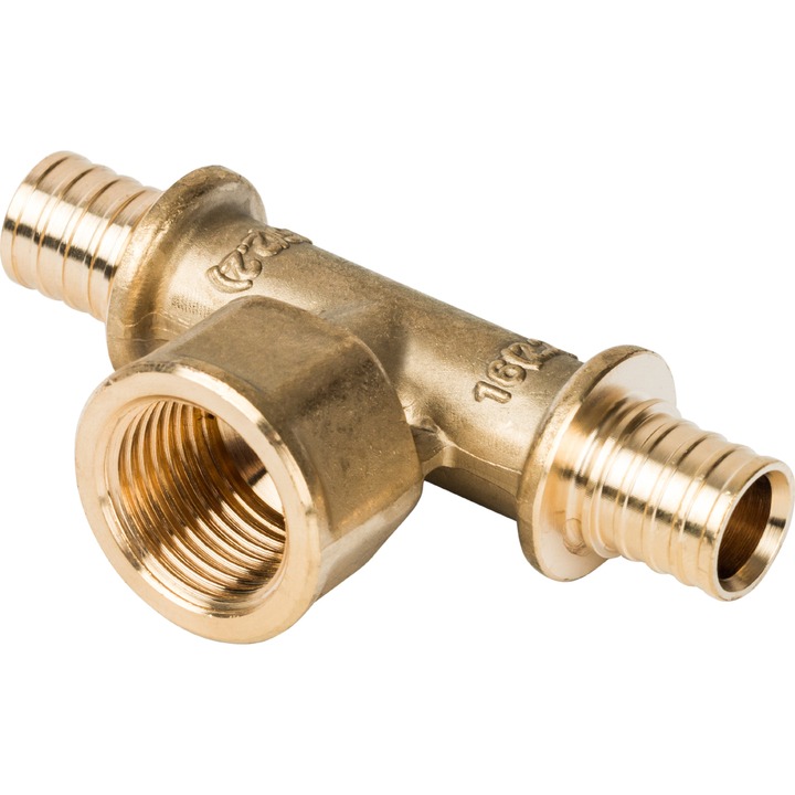 STOUT Тройник-переходник с внутренней резьбой 16xR 1/2" для труб из сшитого полиэтилена аксиальный SPX-0001-001622