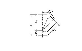 Чугунный тройник 70 градусов SML