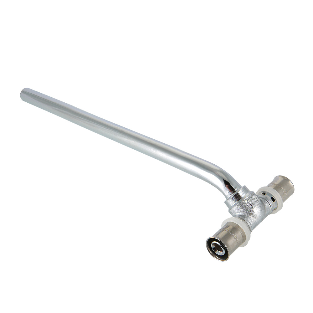 Пресс-фитинг – тройник с хромированной трубкой VALTEC VTm.282.LHN.201516