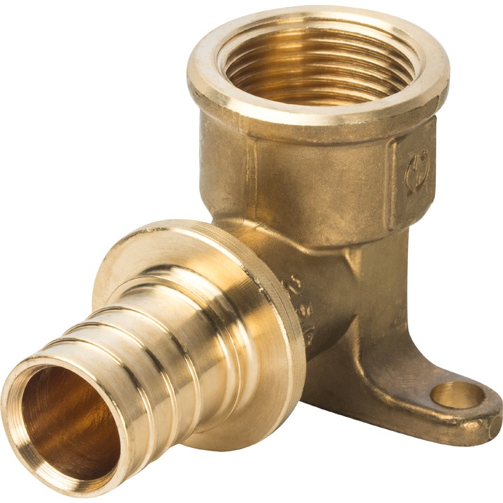 STOUT Угольник настенный с креплением 25xRp 3/4" для труб из сшитого полиэтилена аксиальный SFA-0001-002034