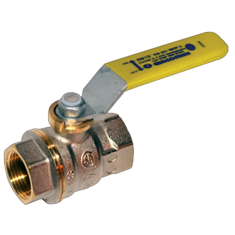 Кран шаровой латунь никель газ R730G Ду 8 ВР полнопроходной рычаг Giacomini R730GAX001 Ду 8 мм