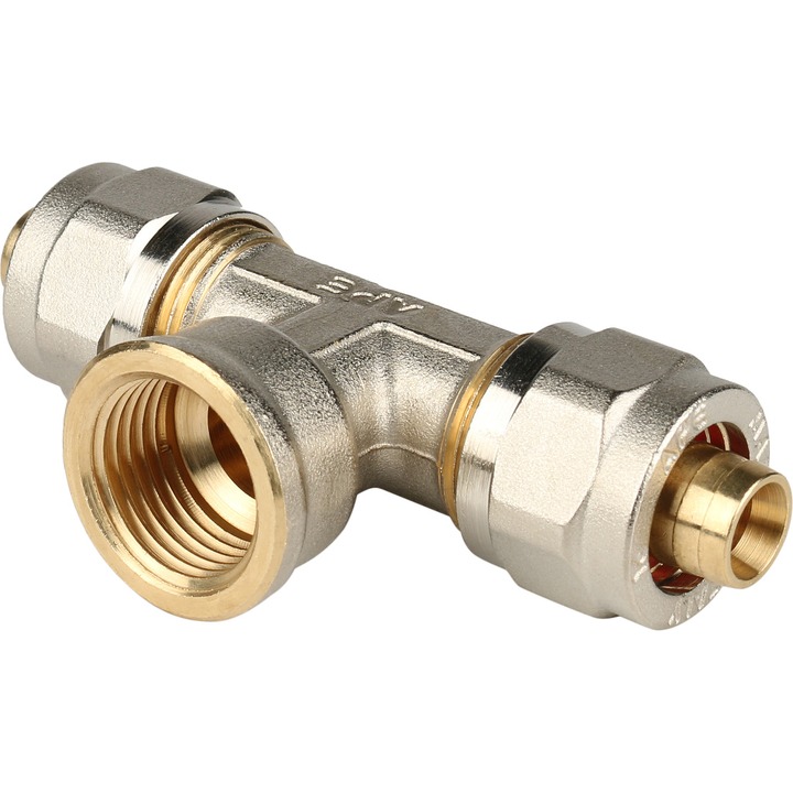 STOUT Тройник-переходник с внутренней резьбой 1/2&quot;х16 для металлопластиковых труб винтовой SPM-0001-101620