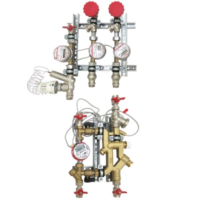 Квартирная станция для систем отопления и водоснабжения вертикального размещения с рециркуляцией ГВС VALTEC