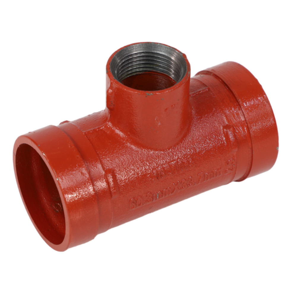 Тройник переходной под резьбу грувлок ковкий чугун XGQT08S Ду100х32 (Дн114х1 1/4") Ру25 JIANZHI . 016-3891 Ду Ду100х32 (Дн114х1 1/4") мм