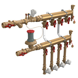 Узел коллекторный этажный латунь Ду 32 для учёта расхода ТЭ GE553-B3 1 1/4" 11 вых 1/2" Giacomini GE553Y251 040-3000 Ду 32 мм