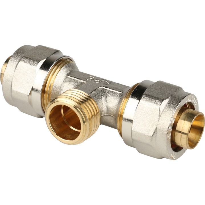 STOUT Тройник-переходник с наружной резьбой 1/2&quot;х20 для металлопластиковых труб винтовой SPM-0002-102020