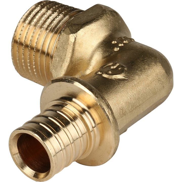 STOUT Угольник-переходник с наружной резьбой 16xR 1/2" для труб из сшитого полиэтилена аксиальный SPX-0001-001622