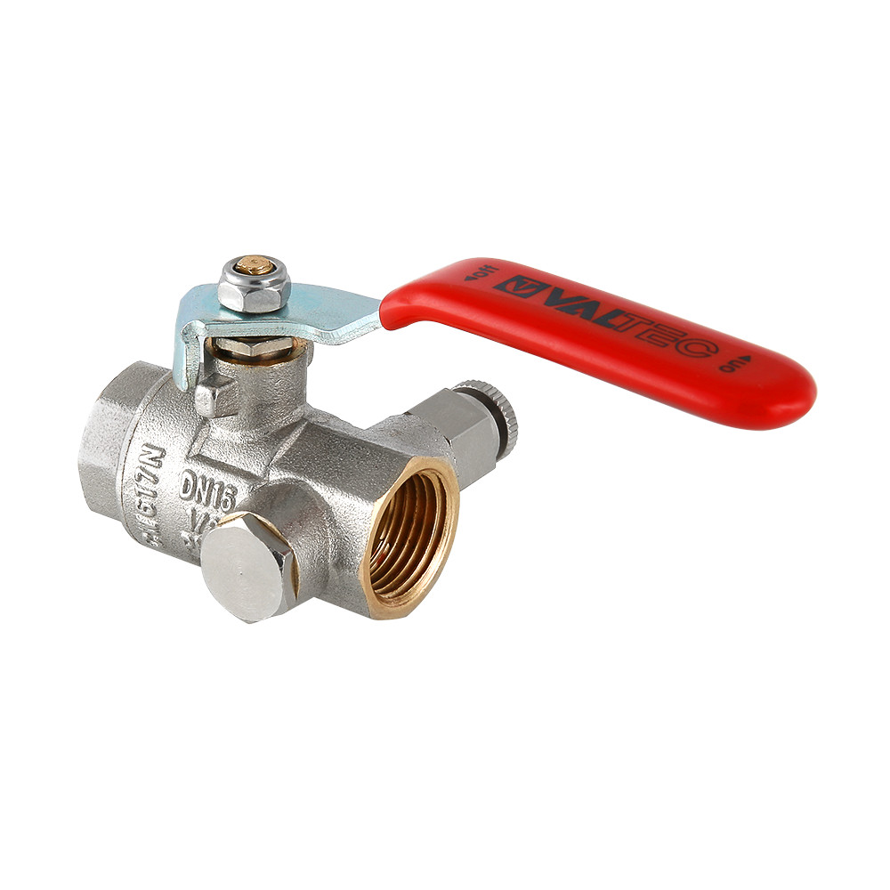 Кран шаровой муфтовый с дренажем и воздухоотводчиком VALTEC VT.245.N.05