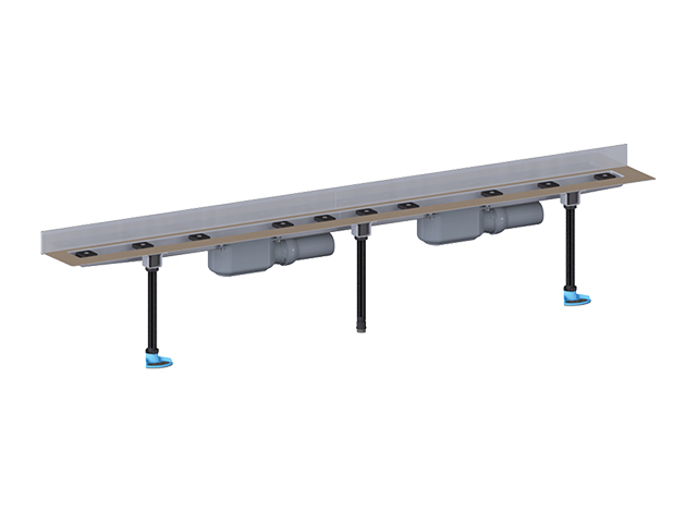 Низкий двойной душевой лоток (угловой) HL50WF.0/100.2 Ду 2 x DN50 мм