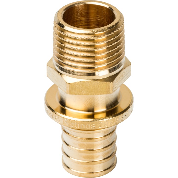 STOUT Переходник с наружной резьбой 20xR 1/2" для труб из сшитого полиэтилена аксиальный SFA-0020-000020