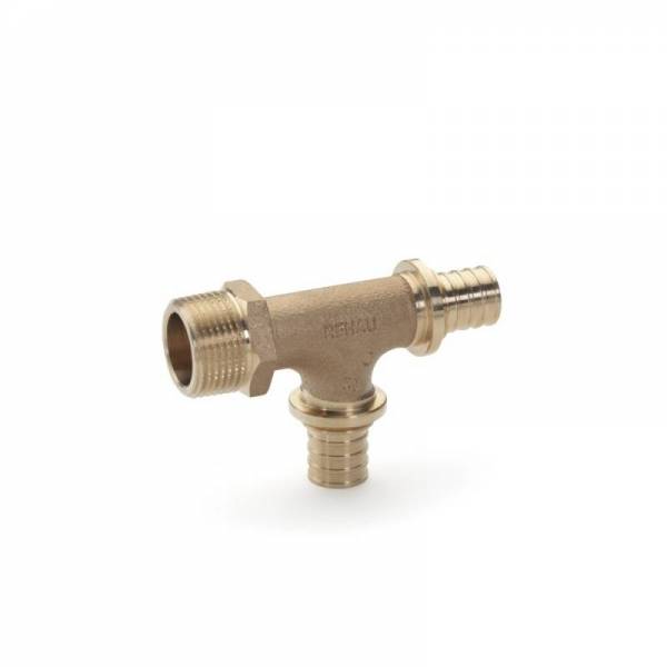 Тройник для PE-X бронза Дн 20х20х3/4" НР RAUTITAN RX Rehau 13662811001 Ду 20 мм