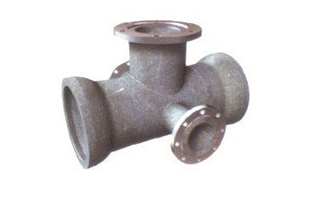 Чугунный крест раструб-фланец с пожарной подставкой