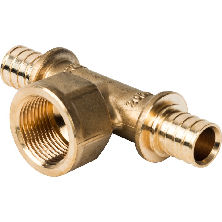 STOUT Тройник-переходник с внутренней резьбой 20xR 3/4" для труб из сшитого полиэтилена аксиальный SFA-0020-000020