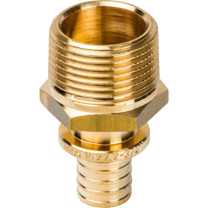 STOUT Переходник с наружной резьбой 16xR 3/4" для труб из сшитого полиэтилена аксиальный SPX-0001-001622