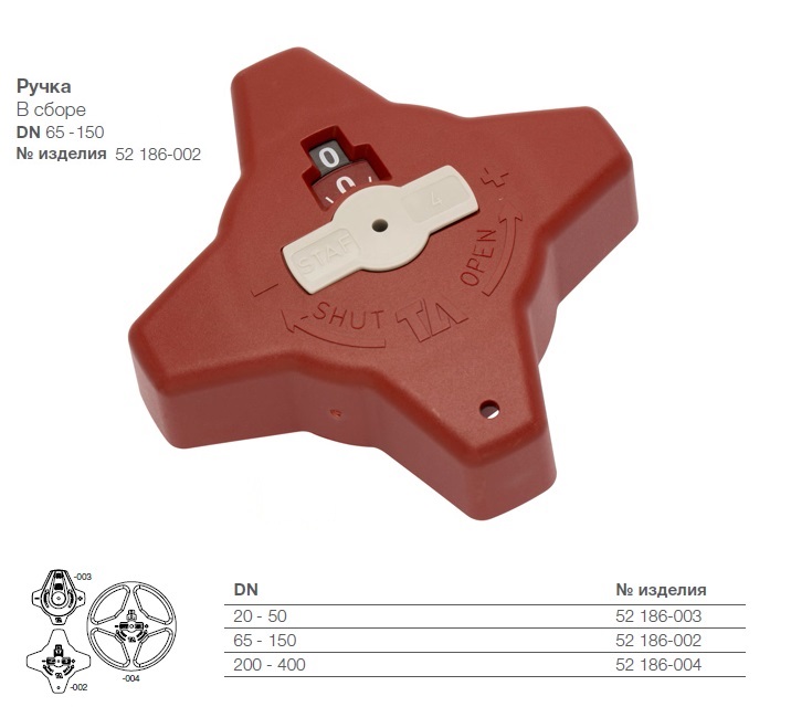 Рукоятка со шкалой для балансировочного клапана STAF, TA DN 200-400 (52186004) Ду DN 200-400 мм