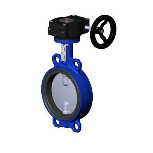 Затвор дисковый поворотный чугун VPI4449-08EP Ду 250 Ру16 межфл с редуктором диск нерж манжета EPDM Tecofi VPI4449-08EP0250 Ду 250 мм