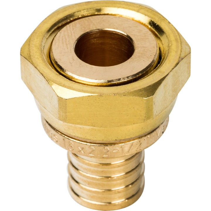 STOUT Переходник с накидной гайкой 16xG 1/2&quot; для труб из сшитого полиэтилена аксиальный SPX-0001-001622