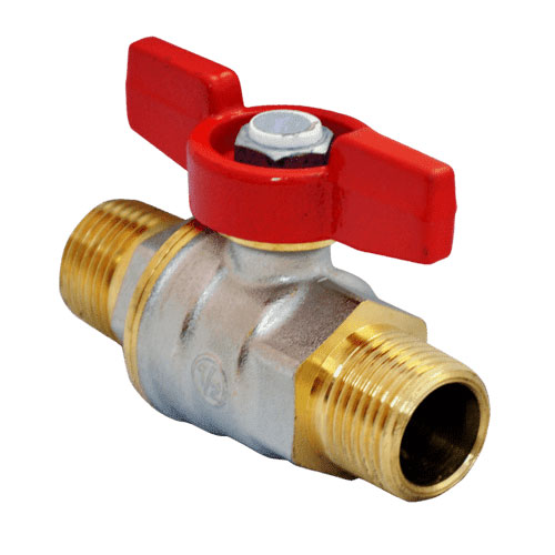 Кран шаровой латунь никель R913 Ду 25 Ру35 НР полнопроходной бабочка Giacomini R913X025 Ду 25 мм