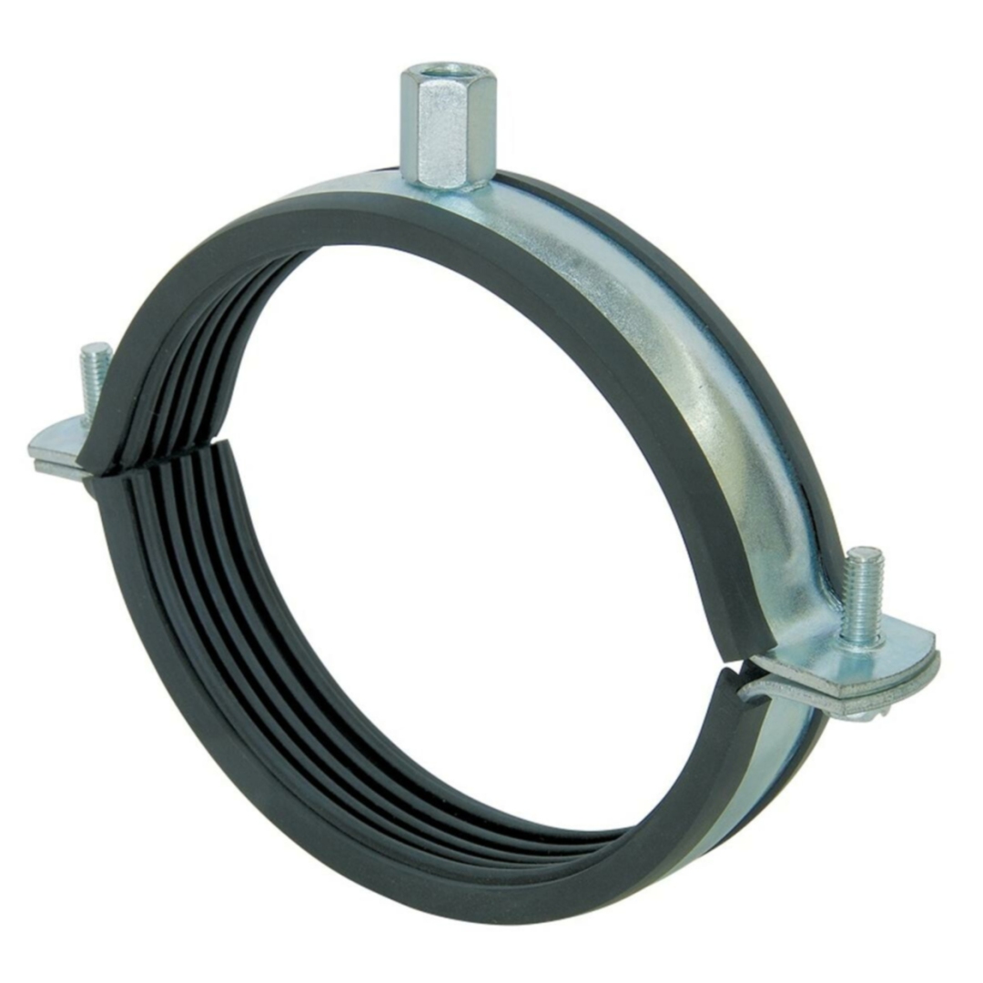 Хомут крепежный сталь оц с резиновой прокладкой Дн 159-168 (6") ±2мм М10 б/к . 013-3830