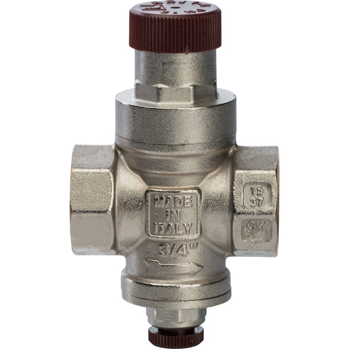 STOUT SVS 3/4" Редуктор давления с давлением на выходе 1…4 бар с подсоединением для манометра SVS-0010-000020