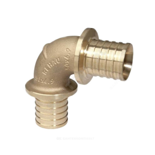 Угольник для PE-X бронза Дн 50х90гр RAUTITAN RX Rehau 13660441001 (11398821001) Ду 50 мм