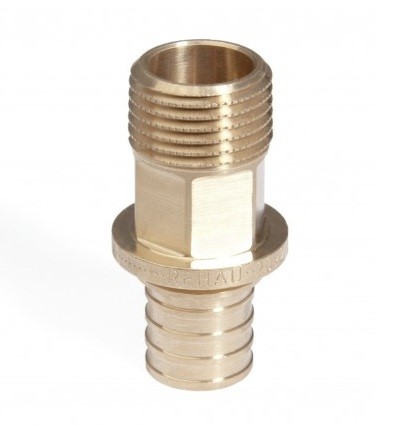 Муфта для PE-X бронза Дн 20х1/2" НР RAUTITAN RX Rehau 13660521001 (11379751001, 11680901001) Ду 20 мм
