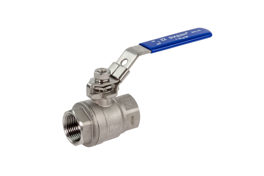 Ридан BVS-FR 082X4610R — Шаровый кран резьбовой DN8 PN63, с рукояткой, корпус — коррозионностойкая сталь, шар — коррозионностойкая сталь AISI316; уплотнение по шару R-PTFE (15% C) Ду 8 мм