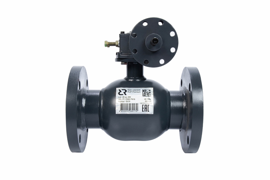 Ридан RJIP Premium 065N0236R — Кран шаровой FF DN80 PN16 WG (фланцевый, с редуктором, стандартный проход) Ду 80 мм
