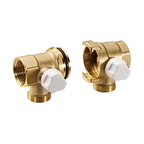 Элемент коллектора модульный латунь DN 25 1" байонетное соединение/ВР на 1 вых НР под адаптер с базой 16мм с регулирующим клапаном (пара) R585T Giacomini R585TY105 040-2899