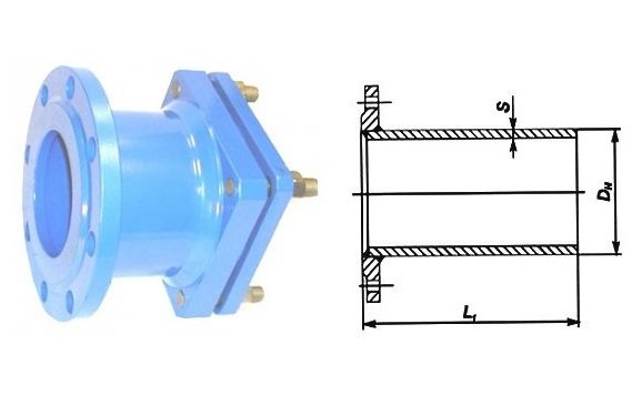 Чугунный патрубок фланец-раструб компенсаторный