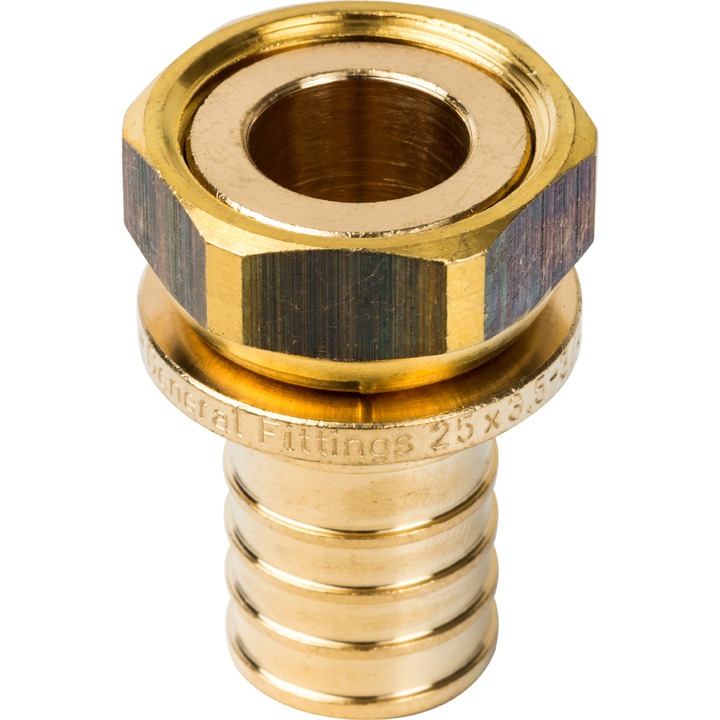 STOUT Переходник с накидной гайкой 25xG 3/4" для труб из сшитого полиэтилена аксиальный SFA-0027-252525