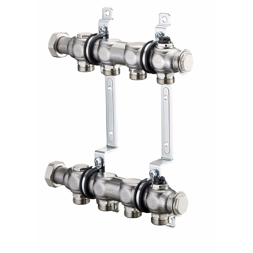 Группа коллекторная нержавеющая сталь 1" нак/г 12 вых 3/4" НР под евроконус Multidis SH Oventrop 1407162 128-2255 Ду 1"х3/4" мм