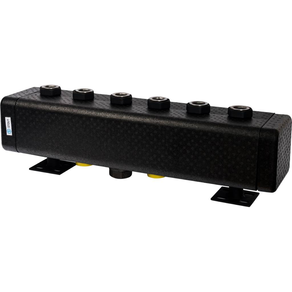 STOUT SDG-0016 Стальной распределительный коллектор 3 отопительных контура. В теплоизоляции DN 32 SDG-0016-005003