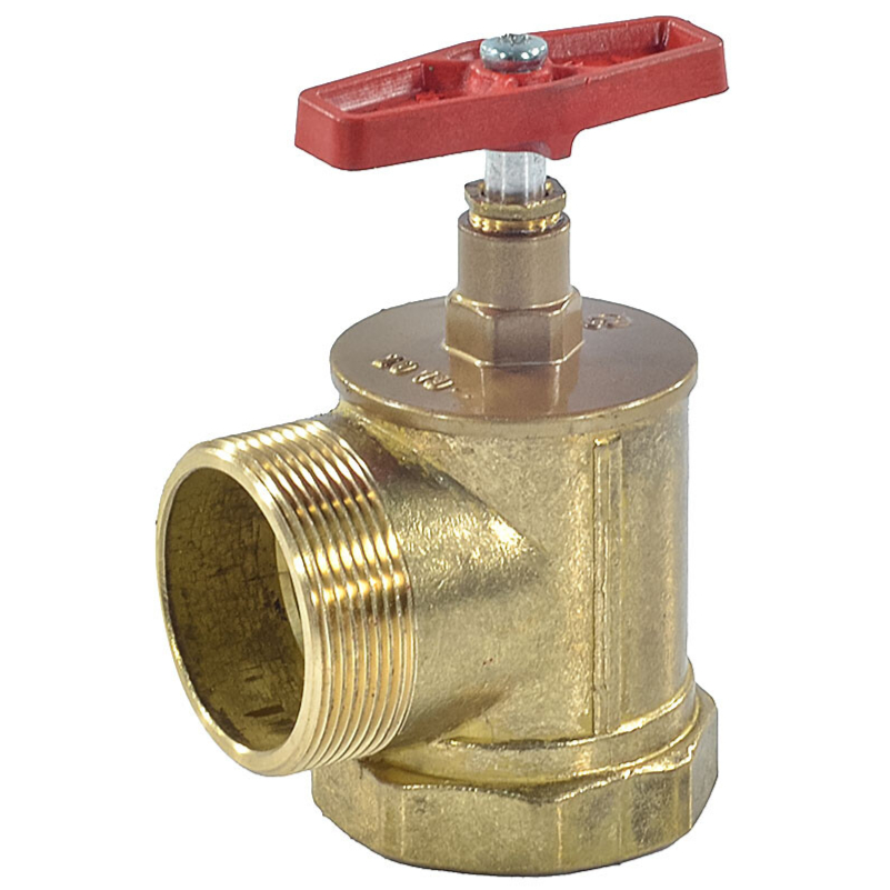 Клапан пожарный латунь угловой 90 гр ПК50 Ду 50 1,6 МПа муфта-цапка Цветлит ZW80002 016-0752 Ду 50 мм