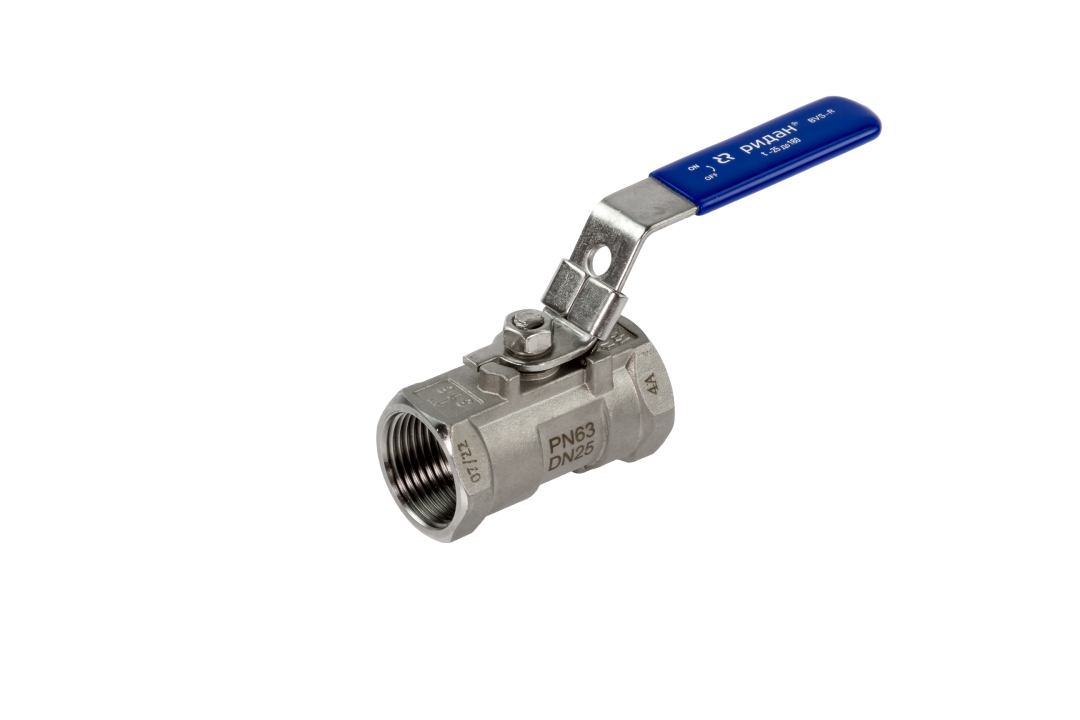 Ридан BVS-R 082X4607R — Шаровый кран резьбовой DN50 PN63, с рукояткой, корпус — коррозионностойкая сталь, шар — коррозионностойкая сталь AISI316; уплотнение по шару R-PTFE (15% C) Ду 50 мм