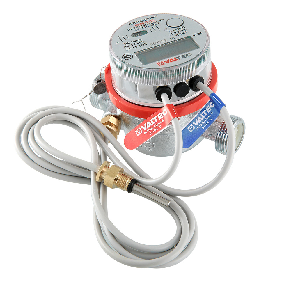 Теплосчетчик квартирный с тахометрическим расходомером VALTEC VHM-T-15/0,6-П