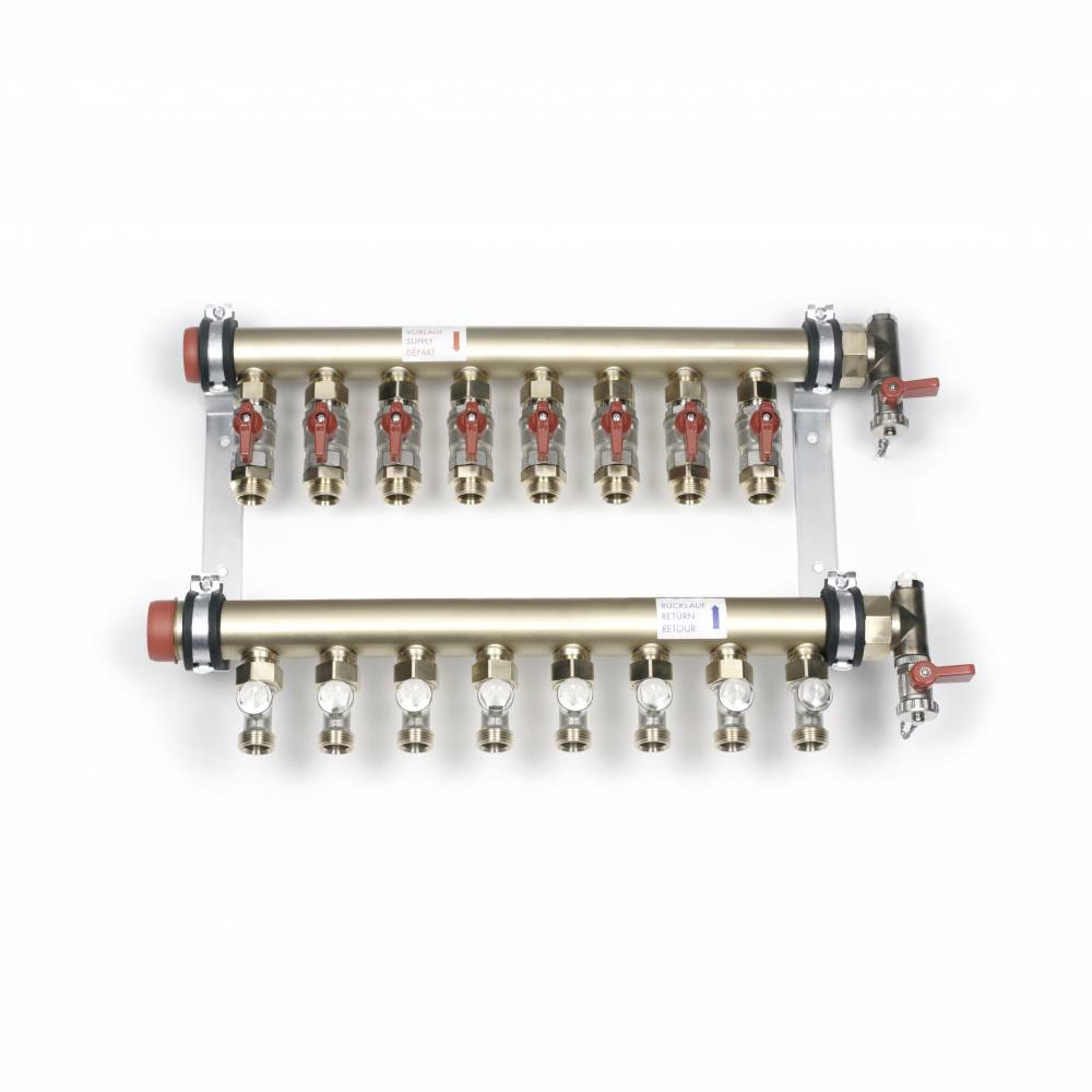 Группа коллекторная латунь 1 1/4" 12 вых 3/4" НР под евроконус IVK Rehau 12467091001 128-8807