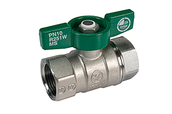 Кран шаровой латунь никель R951W Ду 15 Ру42 ВР полнопроходной бабочка Giacomini R951WX003 Ду 15 мм